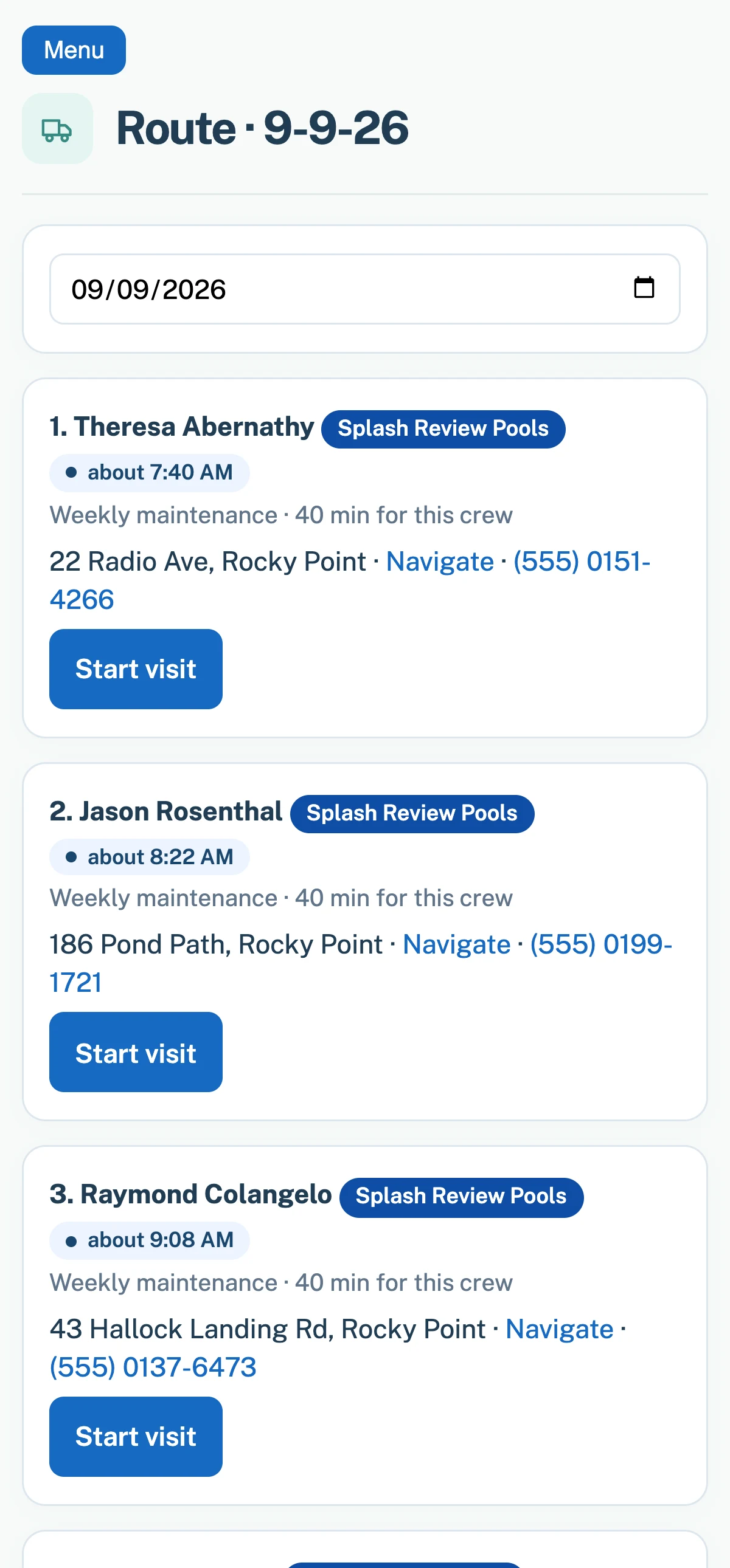 Actual demo crew route