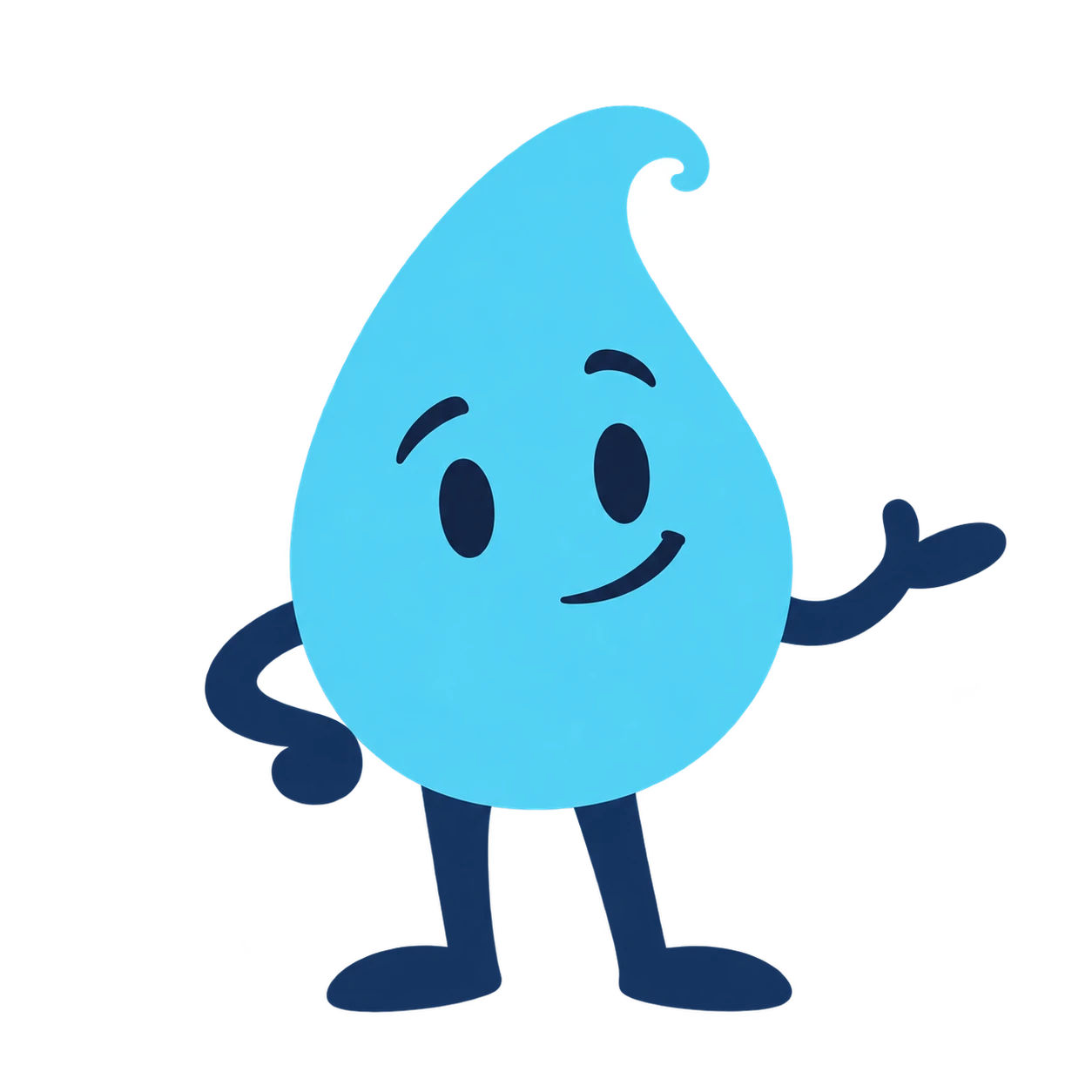 Splash, the blue water drop assistant
